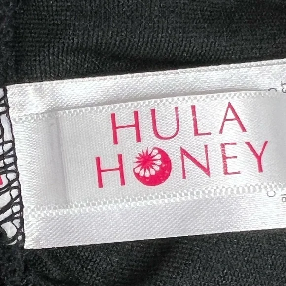 NWT Hula Honey High Neck Bikini Swim Top Black Lace Overlay XS S M XL Juniors' - Picture 10 of 13